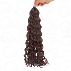 QVR Dark Brown #4 Crochet Hair Water Wave Machine Made Feather Human Hair Extension
