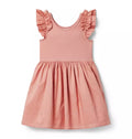 Ribbed Ruffle Sleeve Dress