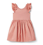 Ribbed Ruffle Sleeve Dress
