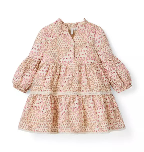 Patchwork  Floral Tiered Dress