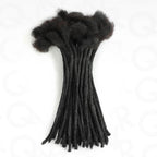 QVR Handmade Dreadlocks Natural Black Thickness 0.6cm Human Hair Loc Extensions