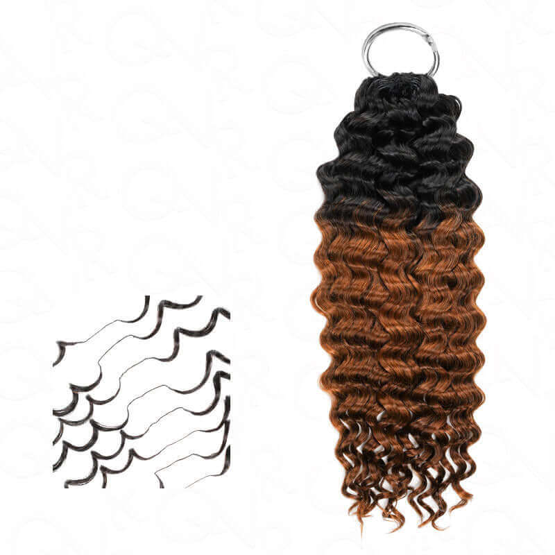 QVR Premium Chinese Hair Water Wave Virgin Human Crochet Hair Ombre #T1B/30 Machine Made Feather Crochet Hairstyles