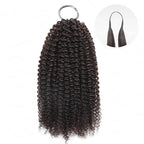 QVR Afro Kinky Curly Crochet Hair Machine Made Natural Black Feather Human Hair Extension