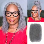 QVR Brazilian Salt Pepper Color Afro Kinky Bulk Human Hair For Braiding Dreadlock Hair