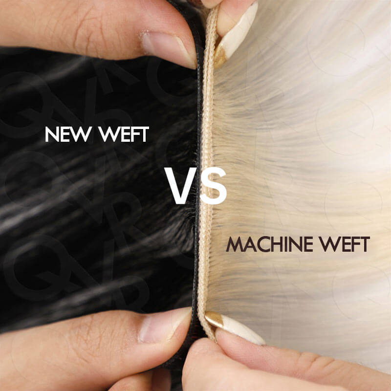 QVR Quick Weave Human Hair Bundles Natural Black Straight Invisible Genius Weft Sew In Hair Extensions