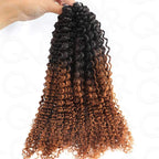 QVR Premium Chinese Hair Small Kinky Curly Virgin Human Crochet Hair Ombre #T1B/30 Machine Made Feather Crochet Hairstyles