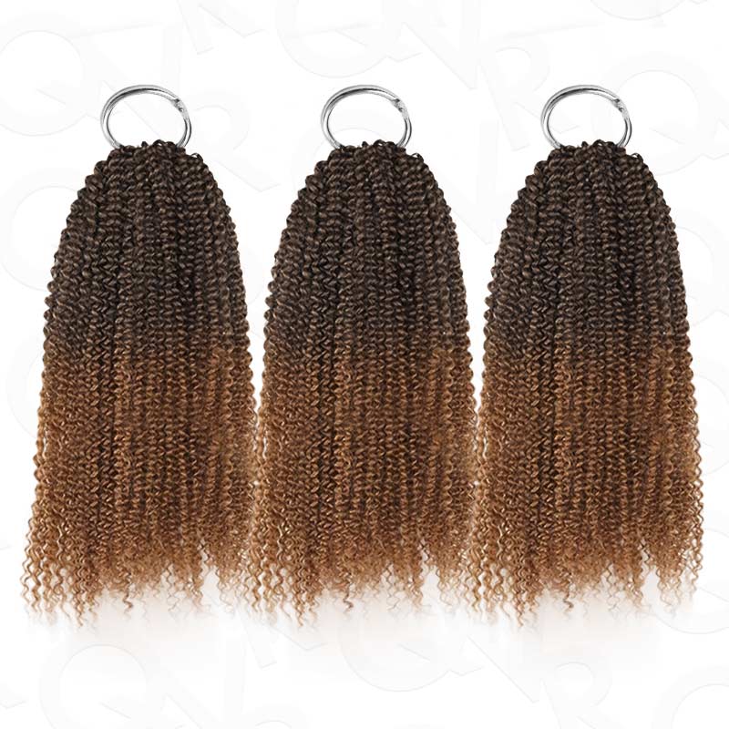QVR #T2/30 Crochet Hair Afro Kinky Curly Machine Made Feather Human Hair Extension