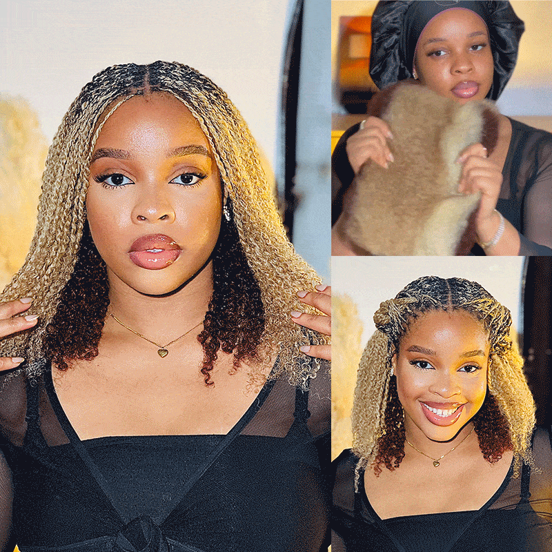 QVR 3 In 1 Afro Kinky Bulk Three Colors #32/16/613 Human Hair For Braiding Dreadlock Hair