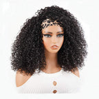 QVR Glueless Twist Curly Half Wig 250% Density Human Hair Wig Wear Go Flip Over Wig