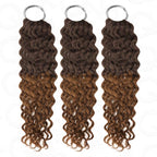 QVR #T2/30 Crochet Hair Water Wave Machine Made Feather Human Hair Extension